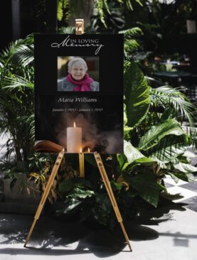 Black Background with Candles Funeral Poster Template