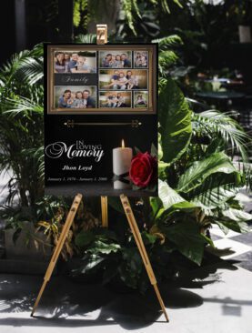 Golden Frame Funeral Memorial Poster Template
