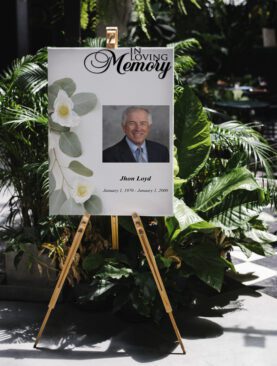 Green Side Floral Memorial Poster