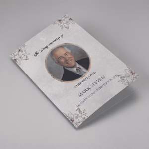 Grey Classic Minimalist Funeral Program Template Cover