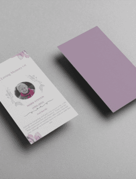 Purple Elegant Watercolor Funeral Prayer Card