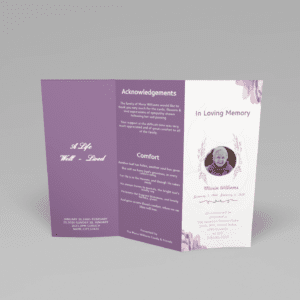 Purple Elegant Watercolor Funeral Program Template