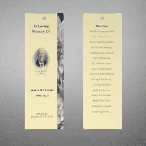 Brown and White Classic Funeral Bookmark Template