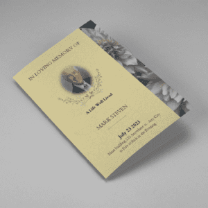 Brown and White Classic Funeral Program cover